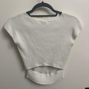 Aritzia Wilfred White Crop Cut Out